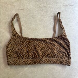 SKIMS Fendi Brown Sports Bra